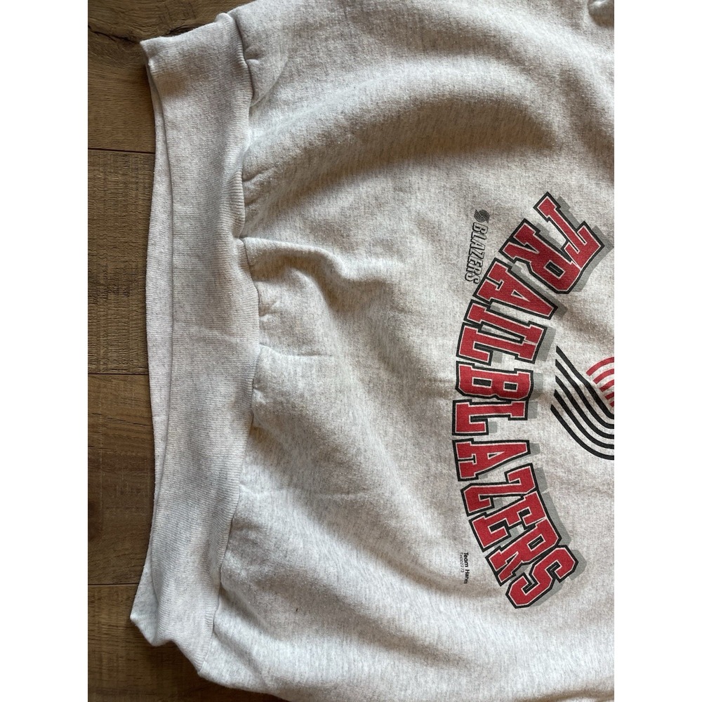 Portland Trailblazers 80s 90s Vintage Gray Basketball Crewneck Sweatshirt USA - Picture 3 of 11